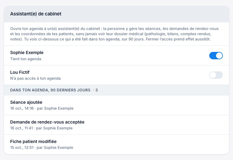 Suis les actions dans ton agenda — écran ordinateur de Kadu en mode clair