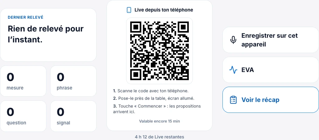 Enregistre avec ton téléphone, lis sur l’ordinateur — écran ordinateur de Kadu en mode clair