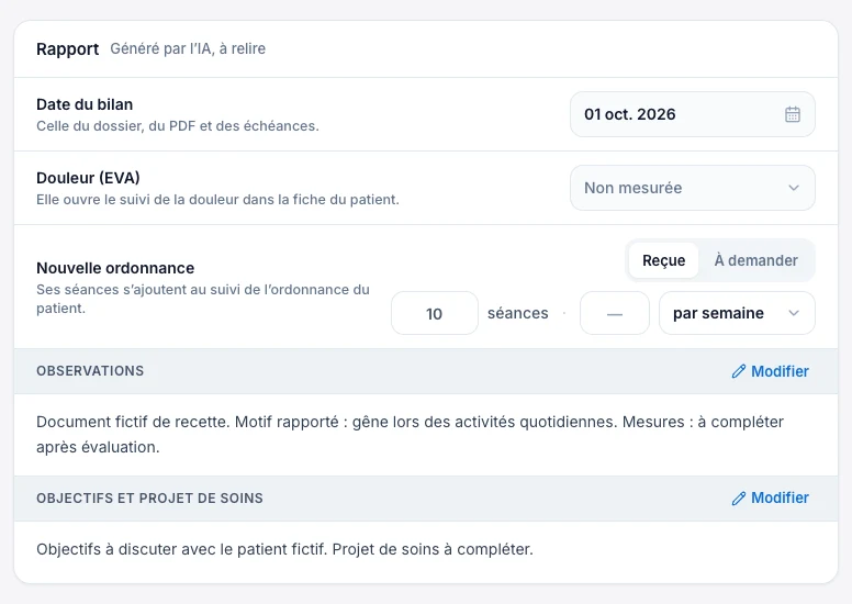 Vérifie la nouvelle ordonnance au renouvellement — écran ordinateur de Kadu en mode clair