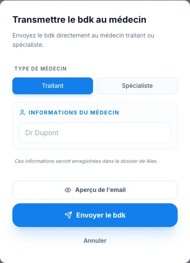 Choisis le destinataire avant l’envoi — écran ordinateur de Kadu en mode clair
